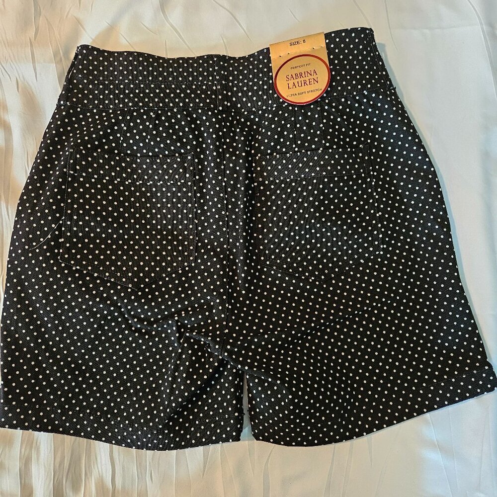 Sabrina Lauren Polka Dots Perfect Fit Ultra Soft Stretch Shorts Women’s Size 8 - Picture 3 of 9